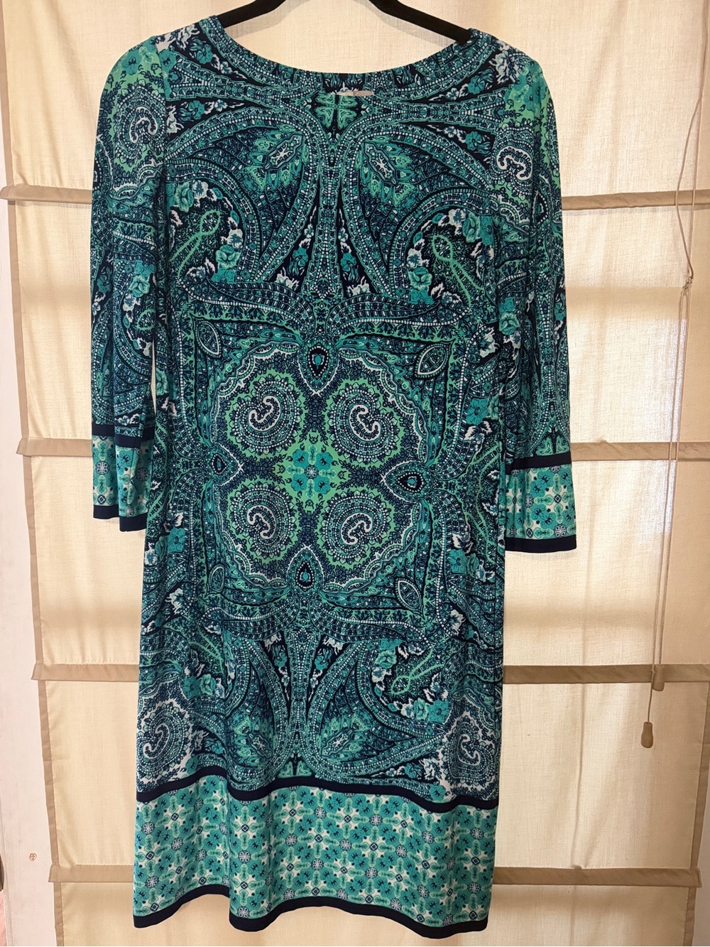 Signature Teal and Navy Paisley Midi Dress